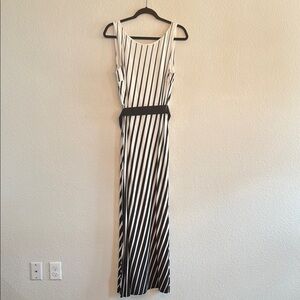 Ann Taylor -Elegant Black and White Striped Maxi size 10